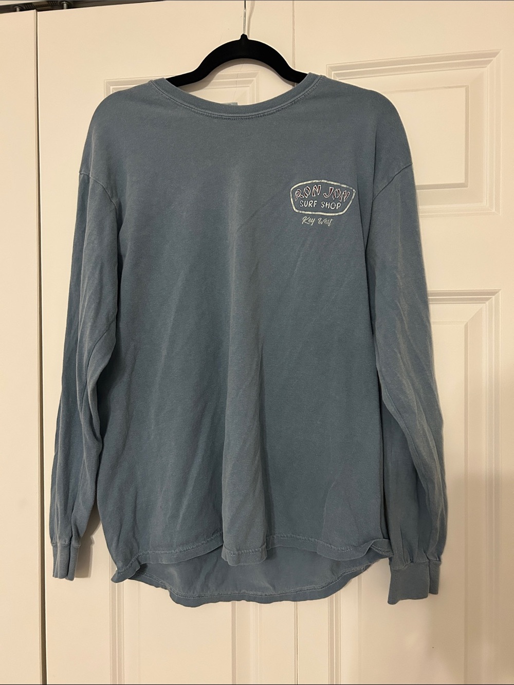 Men’s Ron Jon Long-Sleeve Pullover - Dusty Blue - Picture 1 of 3